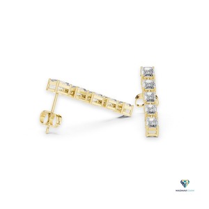 ต่างหูเพชรทรงหยดน้ำมรกต 2.75 กะรัต เพชรเลี้ยงในห้องปฏิบัติการ ตัวเรือนทองคำแท้ 14K ต่างหูแบบห้อยระย้าสำหรับผู้หญิง - Product Image 2