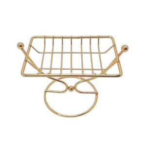 <b>Cheap</b> Price Golden Wire Design Stainless Steel Round Soap Dish Polished Metal Bathroom Accessory Hotel Pedestal Soap Holder - Product Image 4