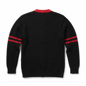 Cardigan brodé personnalisé rouge et noir, pull de sororité/fraternité, col en V tricoté, boutonné sur le devant, vêtement universitaire grec - Product Image 2