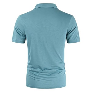Chemise polo OEM & ODM à manches courtes, en coton coloré uni, chemises polo personnalisées avec logo - Product Image 2