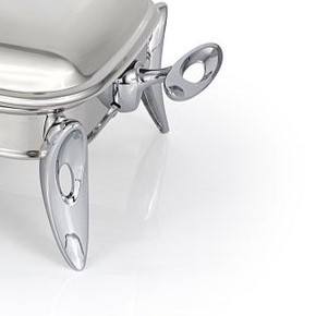 Plat de service ovale moderne en acier inoxydable, écologique et durable, avec couvercle et support à combustible, pour buffet, maintien au chaud des aliments, usage professionnel en restauration, Ramadan - Product Image 6