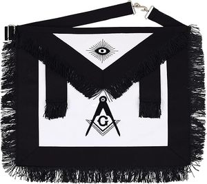 Delantal Funerario Masónico Master Mason, 100% Piel de Cordero, con Flecos Bordados a Mano, Importado - Product Image 1