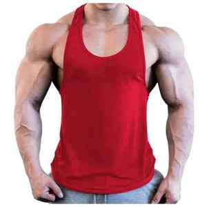 Wholesale 100% Cotton Tank Top Quick Dry Sleeveless Sports Singlet Training Custom Logo Workout Muscle Style Print Gym Fitness - Product Image 2