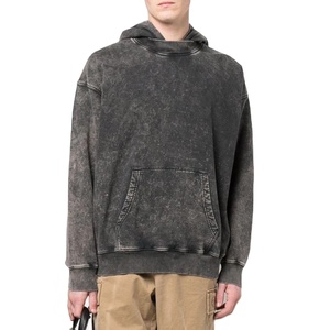 2025 personnalisé Vintage acide lavé à capuche pierre lavé surdimensionné vieux pull soleil délavé Boxy Fit unisexe pour hommes basiques à capuche - Product Image 1