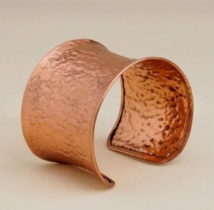 Wide <b>Copper</b> Textured Rustic <b>Bracelet</b> - Handmade Hammered Adjustable open Antique <b>Copper</b> Cuff - Product Image 3