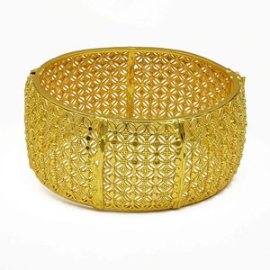 Brazalete Kada Abrible de Latón Chapado en Oro 14K/18K/24K al por Mayor, Estilo Dubái, Joyería Nupcial Árabe, Brazalete de Moda, Joyería de Oro - Product Image 2