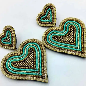 Nuevos y Elegantes Pendientes de Corazón con Cuentas Hechos a Mano, en Tono Oro Rosa, Joyería de Moda para Mujeres, Fiestas y Bodas, para Mujeres y Niñas - Product Image 2
