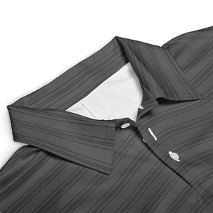 Polo de golf de alta calidad, color negro, corte ajustado, alta elasticidad, con botones, talla grande, sublimado, para hombre adulto. - Product Image 6