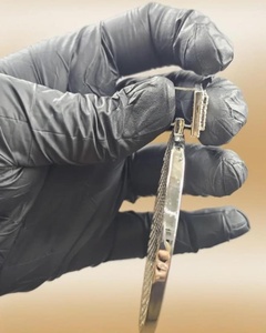 Colgante de lujo personalizado de plata 925 con diamantes de moissanita VVS estilo hip hop, con letras y números brillantes, para él. - Product Image 6