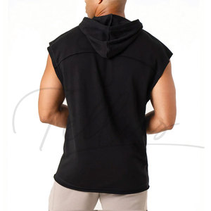 Débardeurs à capuche pour hommes, débardeurs de sport pour musculation, t-shirts stringer débardeurs à découpes, sweats à capuche sans manches pour hommes - Product Image 2
