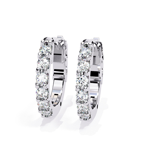 Pendientes de Aro Huggie de Lujo con Moissanita, Pendientes de Diamante de Moissanita de Corte Brillante Redondo de 2mm para Mujer - Product Image 1