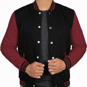 Blouson universitaire unisexe personnalisé en gros, style Letterman, streetwear, poignets côtelés, séchage rapide, léger, à capuche, en toile pour le printemps - Product Image 2