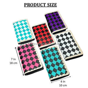 Nueva Cartera Larga para Hombre, Diseño a Cuadros, Cuero Vacuno Repujado, Oferta, Moderna y Elegante, Tarjetero, Monedero, Regalo Unisex - Product Image 2