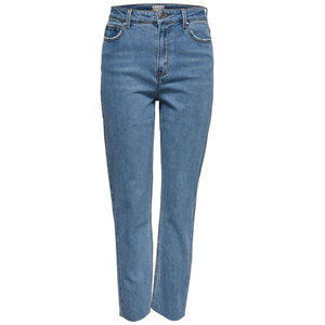 Últimos Jeans de Mezclilla Lavada Azul Claro Cómodos y Elegantes para Mujer en Oferta, Jeans Rectos Casuales de Noche para Mujer, Servicio OEM - Product Image 2