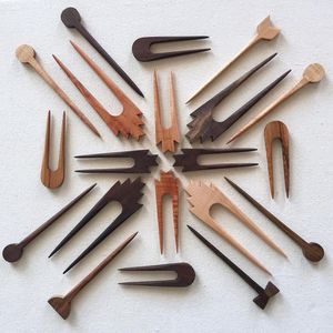 Horquillas de Madera con Diseño de Búho y Flor, Horquillas de Madera Natural de Dos Puntas para Moños de Cabello Grueso - Product Image 5