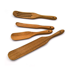 Batidor de huevos reutilizable de madera natural, batidora de cocina y espátula para freír verduras, juego de madera multicolor al mejor precio - Product Image 2