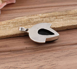 Dijes de Plata de Ley 925 con Baño de Platino y Ónice Negro, con Logotipo Personalizado, Bisel con Puntos, Estilo Vintage, Unisex, para Regalo - Product Image 2