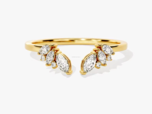 Anillo de compromiso/boda de oro de 10k/14k/18k con diamante cultivado en laboratorio IGI, corte marquesa, engaste de bisel, joyería para bodas y fiestas - Product Image 1
