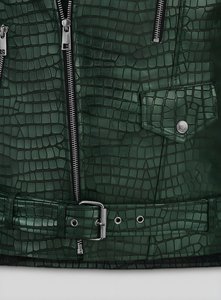 Chaqueta de Cuero de Cocodrilo Negra de Lujo para Hombre, Hecha a Mano, Prenda Exterior Genuina, Moda de Invierno Personalizada - Product Image 4