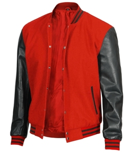 Vestes universitaires en gros, broderie de logo personnalisée, corps en laine, manches en cuir PU, veste de baseball, vestes uniformes d'équipe - Product Image 2