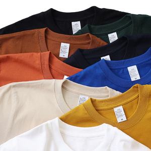 OEM de calidad premium de hombre sólido suelto ajuste gota hombro liso cuello redondo suelto ajuste personalizado camiseta caída precio barato Unisex - Product Image 1