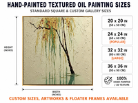 Peinture à l'huile Wabi Sabi avec peuplier peint à la main, texture épaisse, décoration pour salon