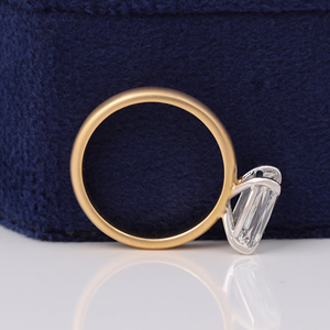 Anillo de Compromiso con Corte Cruzado, Oro Sólido de 14K, Diamante Solitario Certificado por IGI de 2 CT, Joyería Fina Personalizada para Bodas y Fiestas - Product Image 5