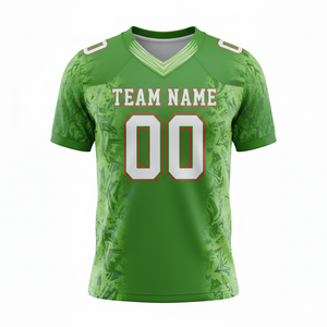 เสื้อฟุตบอลอเมริกันแบบกำหนดเองได้ สำหรับผู้ใหญ่ แขนสั้น ระบายอากาศ ป้องกันรังสียูวี ป้องกันแบคทีเรีย แห้งเร็ว ไซส์ใหญ่ คอวี 100% - Product Image 4