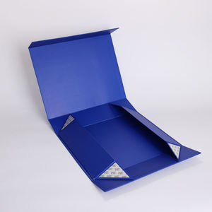 Caja de Papel Plegable Azul de Lujo, Personalizada, Ecológica, con Materiales Reciclados, Forro de Esponja, Cartón Rígido, Embalaje de Regalo con Logotipo Personalizado - Product Image 3