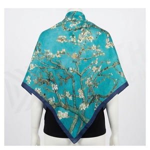 Women's Square <b>Silk</b> Scarf Digital Print Floral Elegant Multi-Functional Outdoor Fashion Accessory All Seasons Polyester - Product Image 2