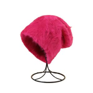 Bonnet d'hiver personnalisé tendance tie-dye en fourrure longue de lapin, bonnet en peluche pour femme, bonnet tricoté chaud 2026 - Product Image 1