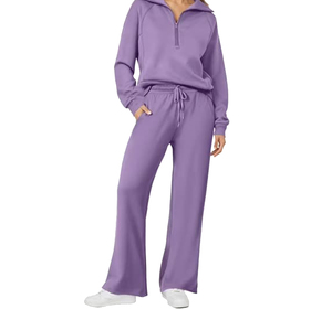 <b>Women's</b> 2 1 Spandex <b>Half</b>-<b>Zip</b> Breathable Lightweight <b>Sweatshirt</b> Tracksuit Full Length Sleeve Side Pockets Regular Fit Casual - Product Image 1