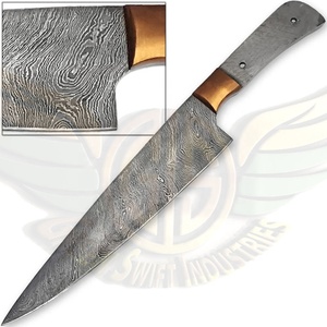 Custom Handmade Eco-Friendly Damascus Steel Professional Chef Kitchen <b>Knife</b> <b>Set</b>-5 Pcs with Leather Pouch-GREEN SWIFT INDUSTRIES - Product Image 5
