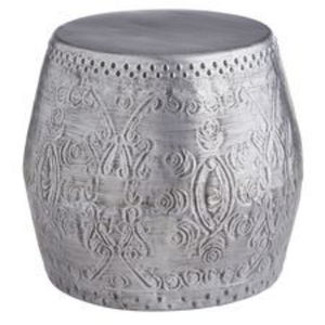 Taburete de Almacenamiento de Metal Galvanizado Vintage con Tapa Redonda de Madera Maciza, Mesa Auxiliar Estilo Rústico, Otomana para Decoración del Hogar - Product Image 6