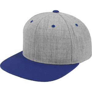 Unisex Gray Cotton Jersey Snapback <b>Hat</b> with <b>Navy</b> Brim Street Style Casual Cap for Adults Four Seasons Wear - Product Image 6