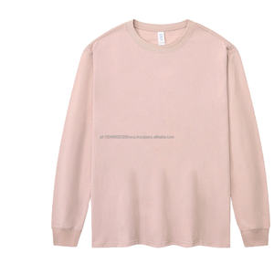 Camiseta informal de cuello redondo con logotipo bordado y estampado personalizado para hombre, camiseta de manga larga 100% algodón, ajuste holgado - Product Image 6