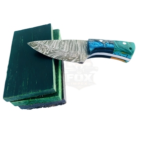 Couteau à Découper en Acier Damas de Qualité Industrielle Personnalisé, Lame Fixe, Chasse, Camping, Manche en Bois, Différentes Couleurs, Garantie de 3 Ans - Product Image 4