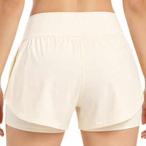 Shorts de yoga pour femmes, taille haute, brodés, coupe classique, écologiques, antibactériens, sportifs - Product Image 4