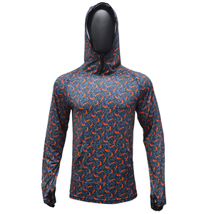 Camiseta de Pesca con Capucha para Hombre, Estampada, UPF 50, Impermeable, 100% Poliéster, Personalizada con Transferencia Térmica, Sudadera con Capucha para Pesca UPF 50 - Product Image 4