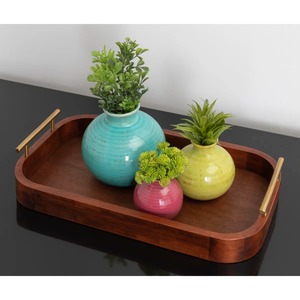 Modern Wooden Serving <b>Tray</b> Ideal For Daily Use Elegant Home <b>Kitchen</b> <b>Tray</b> Everyday Serving And Organization Use From India - Product Image 3