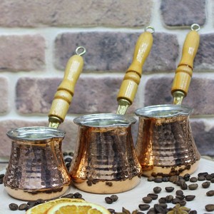 Cafetière turque en cuivre durable, cafetière arabe traditionnelle, pot à café Cezve pour la cuisine, le café, la cafétéria - Product Image 3