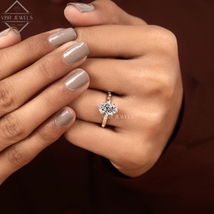 Bague de luxe en diamant marquise en or jaune avec pavé serti, bijoux de fiançailles, de mariage et de mariée, cadeau pour femme, fournisseur de joaillerie fine - Product Image 6