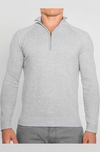 Pull à col roulé pour homme, sport, golf, fermeture éclair quart de tour, en molleton de coton, imprimé, écologique, tenue décontractée d'hiver - Product Image 2