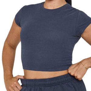 Camiseta Corta Personalizada para Mujer, Ajustada, de Manga Corta, para Gimnasio y Fitness, Transpirable, Elástica, Ropa Deportiva, Proveedor OEM ODM - Product Image 6
