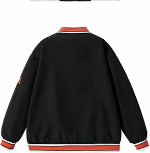<b>Men's</b> varsity <b>jacket</b> coat PU leather sleeves <b>blouson</b> outerwear plain color-blocked American casual sports spring - Product Image 2