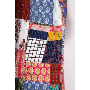 Nuevo Kimono Vintage de Seda con Parches Kantha, Bata Reciclada con Cinturón, Ropa de Dormir para Mujer - Product Image 2