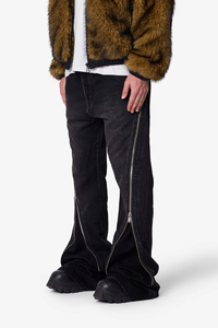 Jeans de Mezclilla para Hombre de Alta Calidad, Personalizados, de Algodón, Marca Americana de Estilo Urbano, Cómodos, Corte Ajustado, Cierre de Cremallera, Lavado Negro - Product Image 4