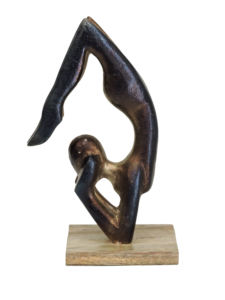 Escultura Moderna Abstracta de Yoga en Aluminio - Estatua Metálica de Acrobata Hecha a Mano sobre Base de Madera, Figura Decorativa para el Hogar - Product Image 2