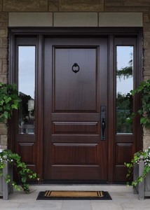 Puerta de Entrada de Madera Sólida de Roble y Teca de Primera Calidad con Aislamiento Acústico, Acabado de Superficie para Uso Exterior en Villas, Estilo Minimalista con Apertura Lateral - Product Image 2