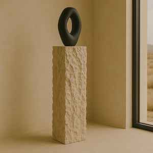 Base de Piedra Sólida de Travertino para Esculturas, Columnas, Monolitos, Bloques, Soporte de Exhibición para Arte, Decoración de Interiores y Exteriores - Product Image 1